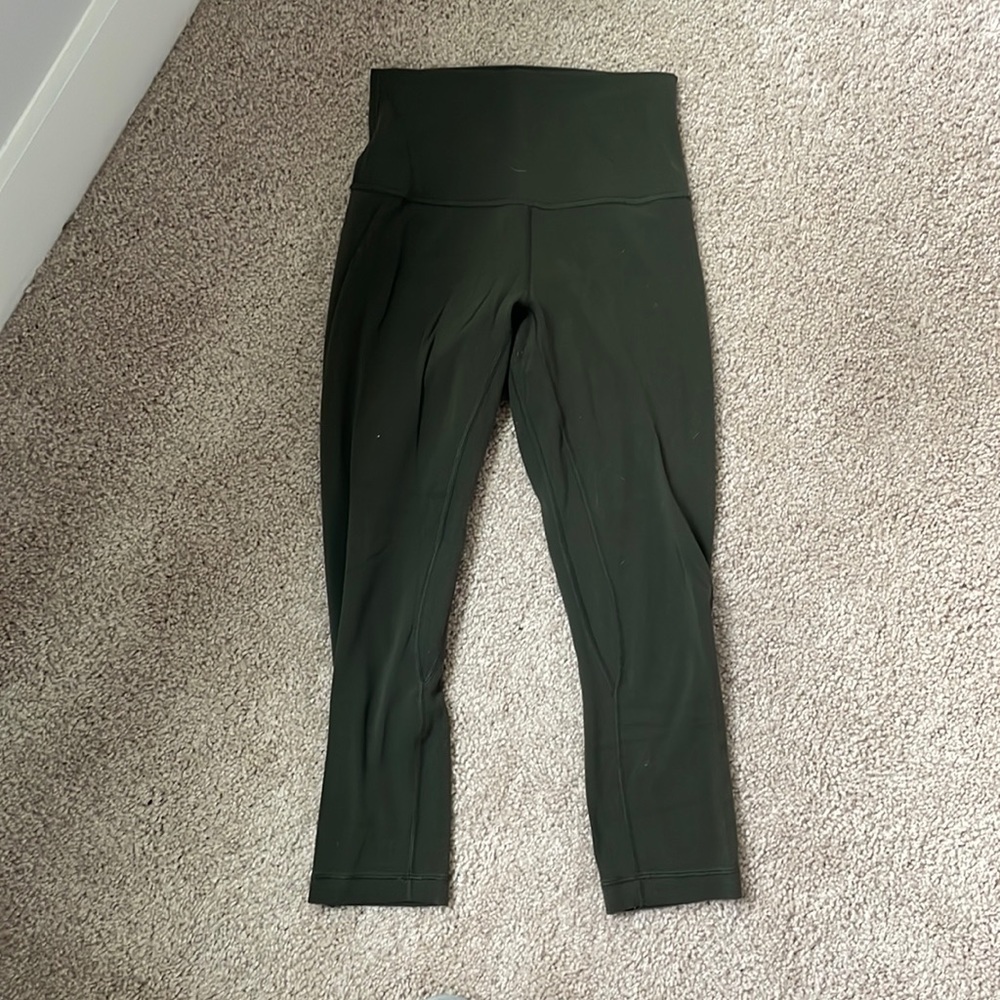 Lulu lemon align leggings capris, size 4, olive green. Only worn several times